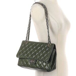 Borse In Pelle Quilted Flap Crossbody Bag Olive Green